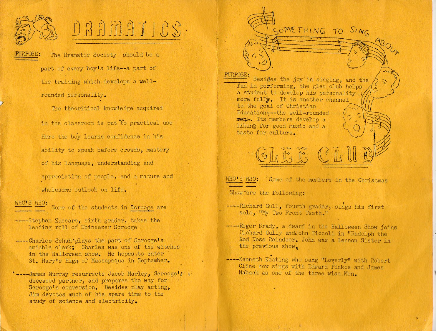 Coindre Hall Drama Club A Christmas Carol Open playbill inside